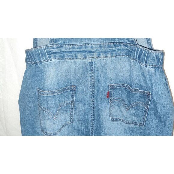 Y2K Retro Levis Girl's/teen Bib Overall Denim Jean Skirt Jumper Size XL - Picture 7 of 11